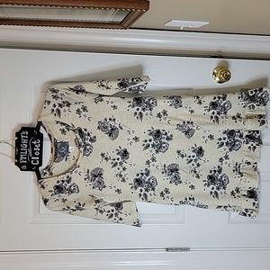 PJ Couture Sleeve Gown New Medium Pale Yellow Black White Gray Floral